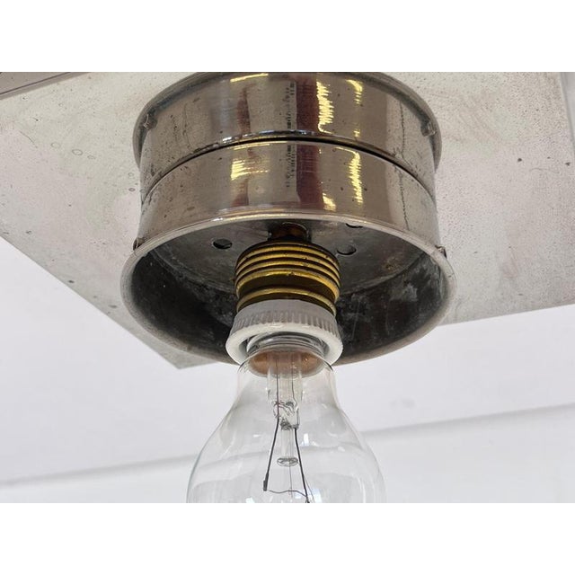 Silver Bauhaus Chrome and Glass Ceiling Lamps, 1930s, Set of 2 For Sale - Image 8 of 9