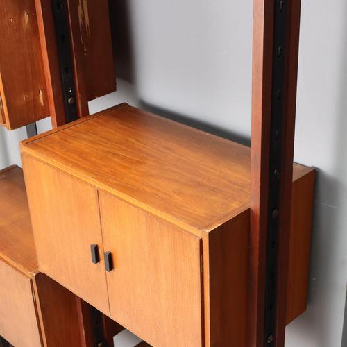 Brown Mid-Century Floor-to-Ceiling Bookcase, 1960s For Sale - Image 8 of 14