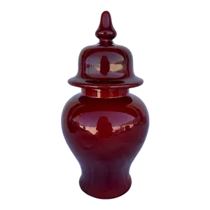 W & J Sloane Burgundy Hung Ginger Jar
