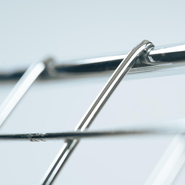 Vintage Italian Wire Chairs in Chrome & Metallic Thread, 1974, Set of 4 For Sale - Image 10 of 18