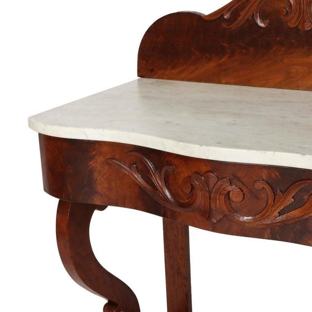 Antique Walnut Marble Top Washstand With Backsplash Circa 1870 For Sale - Image 6 of 9