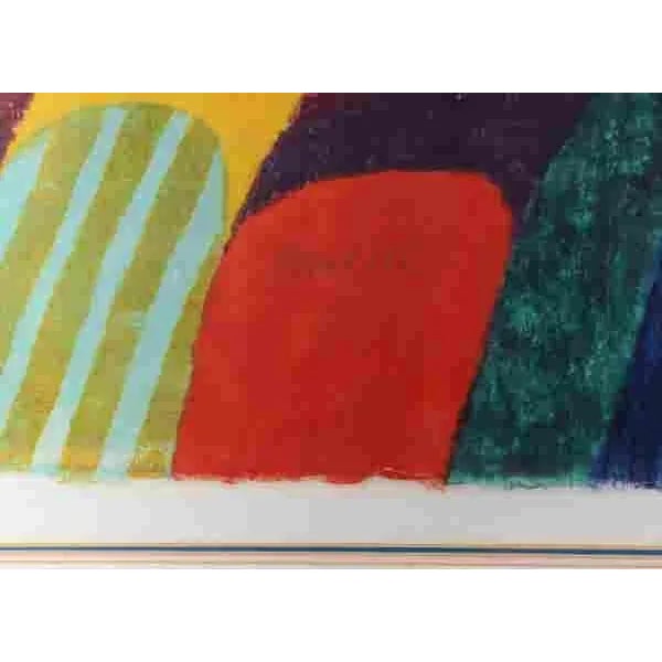 Mid-Century Modern Original 1978 Carol Summers “Phewa Tal” Signed Color Woodcut 13/150, Framed For Sale - Image 3 of 10