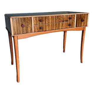 Walnut Cane and Bamboo Dressing Table by Vesper, 1950s For Sale