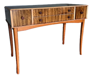 Walnut Cane and Bamboo Dressing Table by Vesper, 1950s