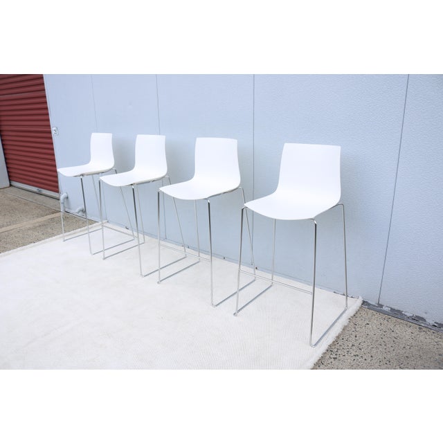 Arper Italian Lievore Altherr Molina for Arper Stackable Catifa Bar Stools, Set of 4 For Sale - Image 4 of 18