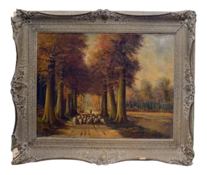 1950s "Cattleman" Rural Landscape Oil Painting, Framed