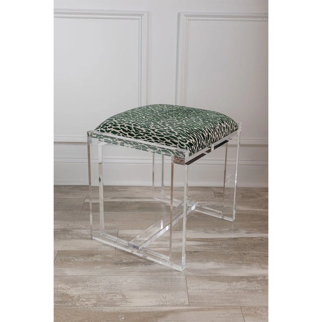 Glencoe Earl Emerald Lucite Bench For Sale In Chicago - Image 6 of 8