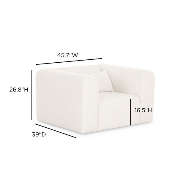 2020s Tarra Cream Chenille Armchair For Sale - Image 5 of 5