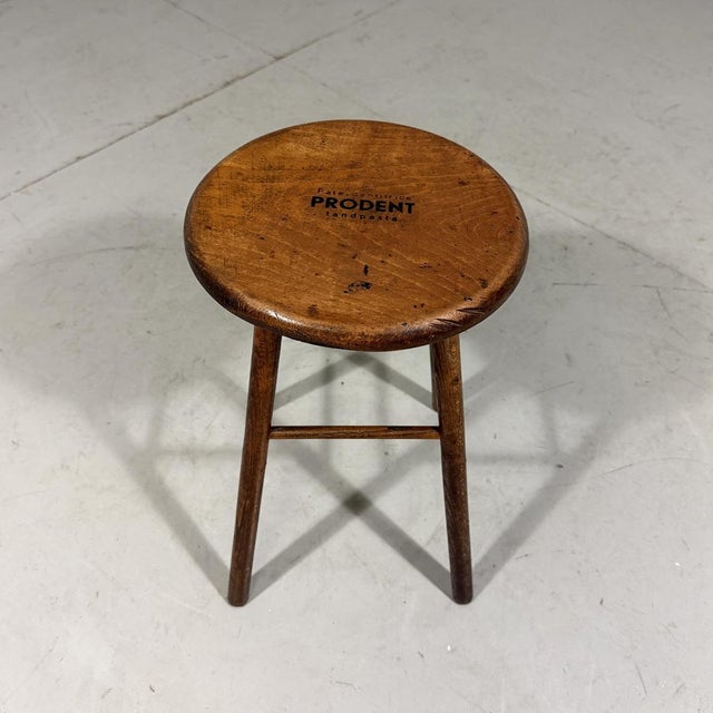 Prodent Toothpaste Promotional Wooden Stool, 1930s For Sale - Image 4 of 10