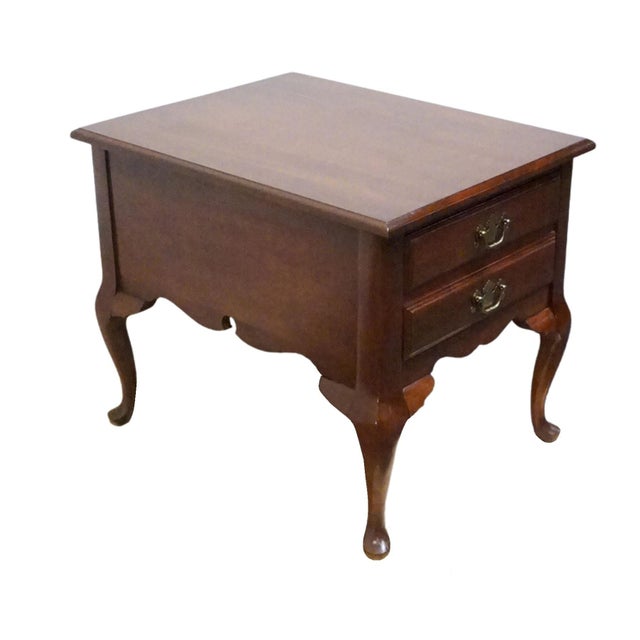 Bassett Bassett Furniture Solid Cherry Traditional Style 21" Accent End Table For Sale - Image 4 of 12