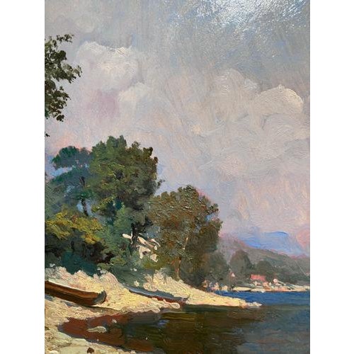 Giovanni Guarlotti, Lake Maggiore, Italy, Oil on Cardboard, Framed For Sale - Image 6 of 10