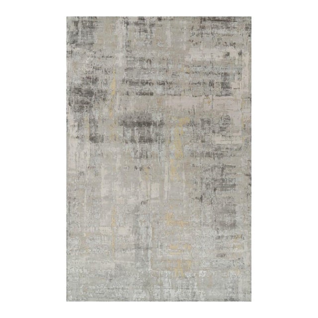 Rug & Kilim’s Oversized Abstract Rug in Silver-Gray and Beige-Brown Patterns 13x20 For Sale