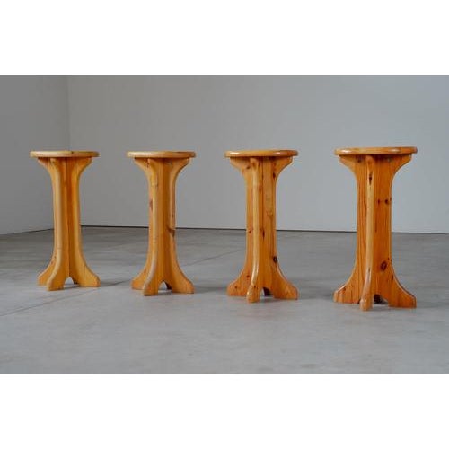 Vintage Dutch Pine Bar Stools, 1970s, Set of 4 For Sale - Image 6 of 7