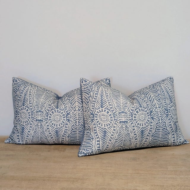 Lee Jofa Drayton Denim 14x20" Lumbar Pillows - Set of 2 For Sale In Greensboro - Image 6 of 6