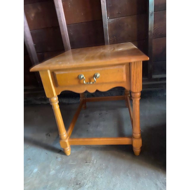 Ethan Allen Small Table Walnut Chairish