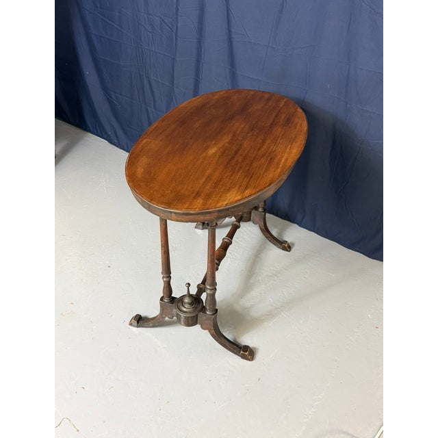 1990s Antique Victorian Oval Centre Table, 1900 For Sale - Image 5 of 11