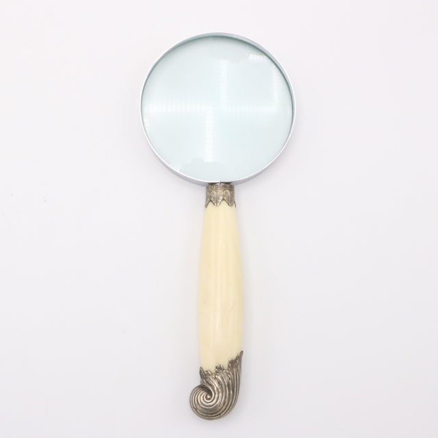Early 19th Century Sterling Silver Bone Magnifying Glass England 1894 For Sale - Image 5 of 5