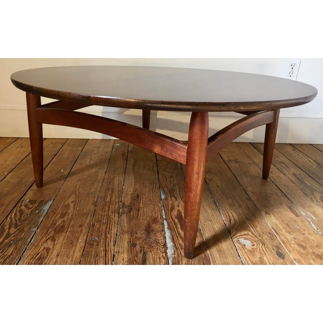 Mid Century Modern Round Walnut Coffee Table Chairish