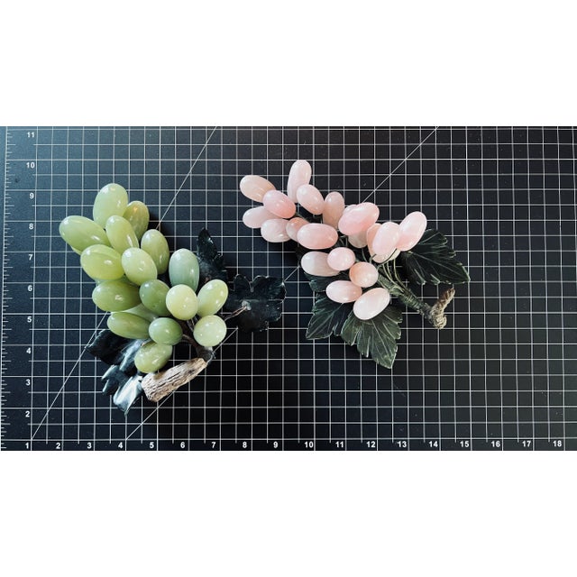 Mid 20th Century Pink & Green Quartz Grapes Clusters- Set of 2 For Sale In Los Angeles - Image 6 of 6