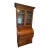 1900-1909 Tiger Oak Rolltop Secretary Cylinder Desk 82” X 36” W Glass Bookshelf For Sale
