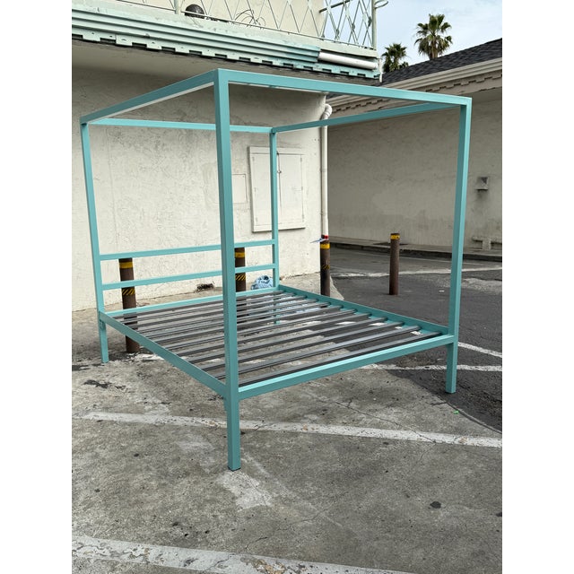 Aqua California King Room & Board Architecture Bed Frame For Sale - Image 8 of 12
