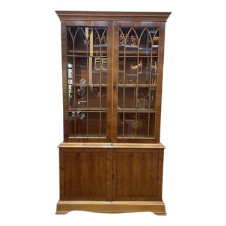 English Style 2-Body Display Bookcase For Sale