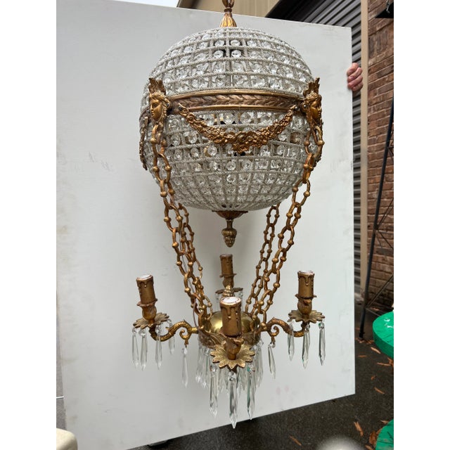 Traditional 1980s Hot Air Balloon Crystal Chandelier For Sale - Image 3 of 8