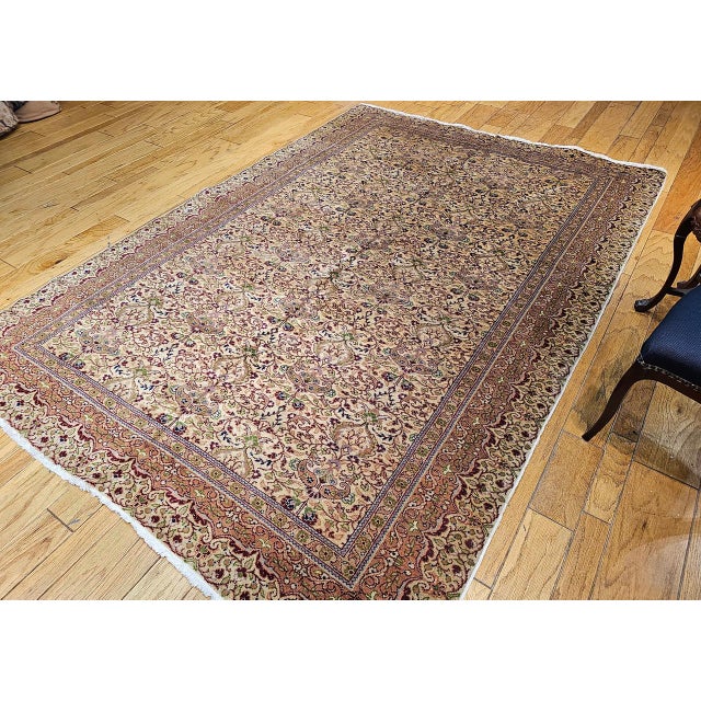 Vintage Turkish Hereke Room Size Rug, Handwoven Wool, Allover Pattern, 7' x 10' For Sale - Image 15 of 15
