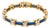 Mid 20th Century 14k Yellow Gold Blue Sapphire & Diamond X-Link Tennis Bracelet For Sale