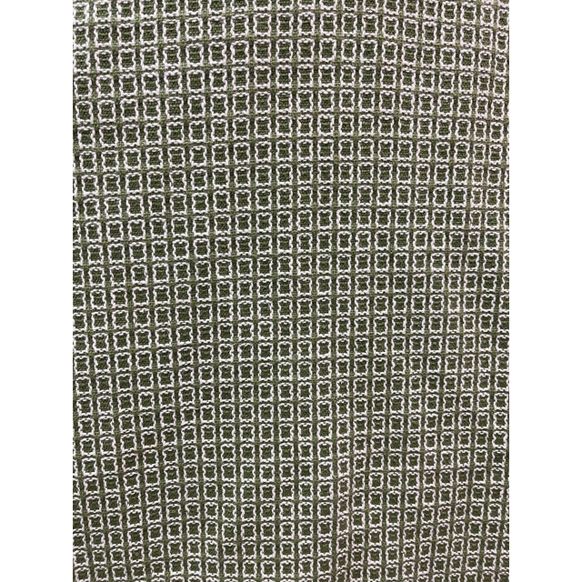 Vintage Olive Green and White Woven Throw Blanket With Fringe Edges For Sale In Seattle - Image 6 of 10