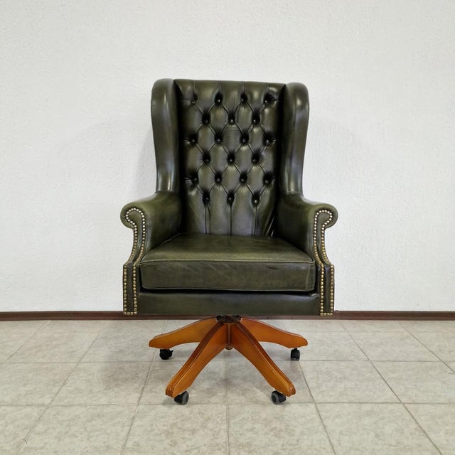Chesterfield Desk and Chair, 2000s, Set of 2 For Sale - Image 9 of 13