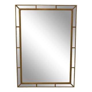 Gold Rectangular Frame Regency Style Beveled Mirror For Sale