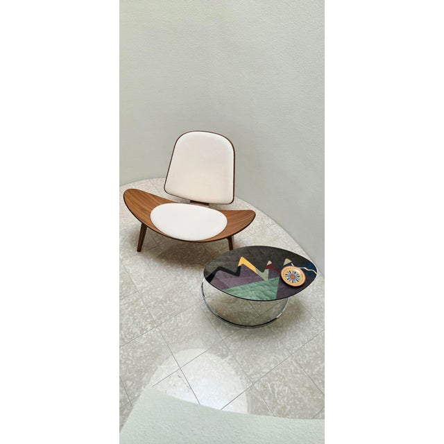 1980s Carlo Malnati Post-Modern Italian Inlay Marquetry Side Nesting Table Oval 80s or 90s For Sale - Image 5 of 8