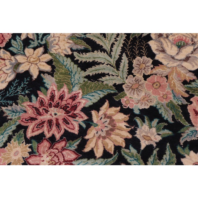 Shabby Chic Square 1990's Pak-Persian Black/Black Wool Rug - 8'2'' X 8'3'' For Sale In New York - Image 6 of 9