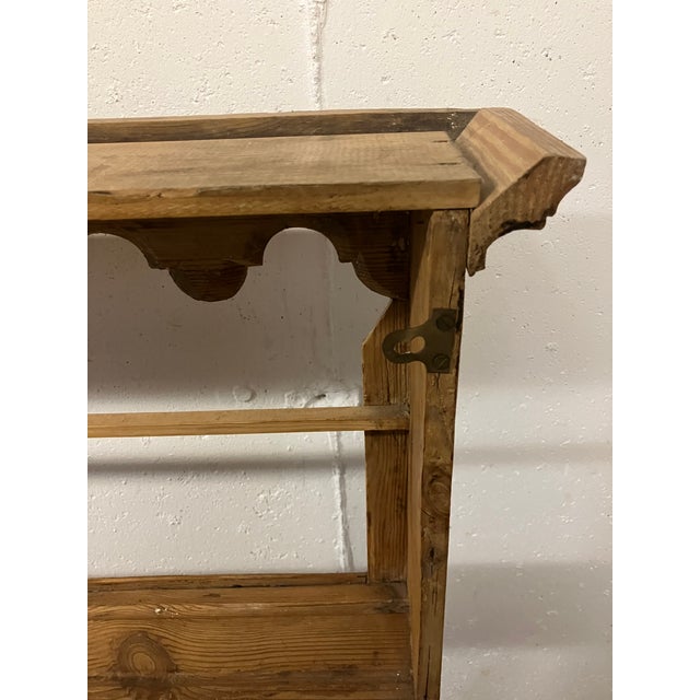 19th Century English Pine Plate Rack With Three Tiers and Scalloped Apron For Sale - Image 9 of 11