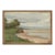 Beachside French Landscape Canvas Print in Thin Gold Wood Frame 32x22 For Sale