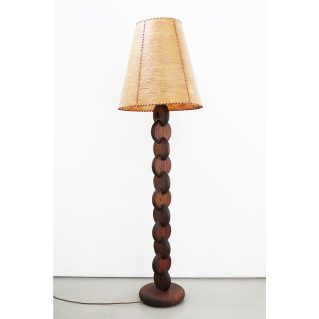 Vintage Brutalist Floor Lamp in Pine from Temde, 1960s For Sale - Image 11 of 11