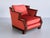 1920s Art Deco Cubist Armchair in Vermilion Mohair Velvet and Maple, Belgium, 1920s For Sale - Image 5 of 17