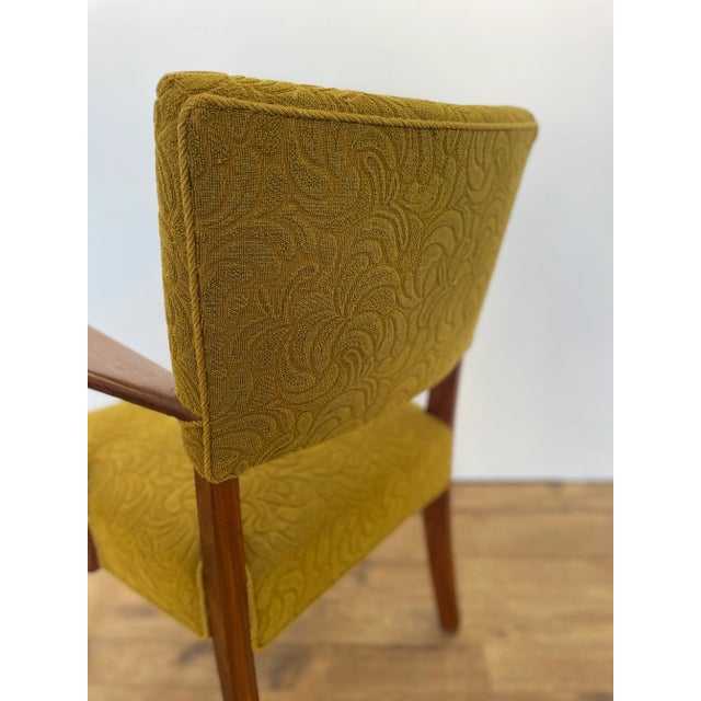 Vintage Danish Teak Chair with Green Fabric, 1970 For Sale - Image 11 of 18