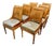 Set of Six French Empire Carved and Bleached Mahogany Dining Chairs For Sale
