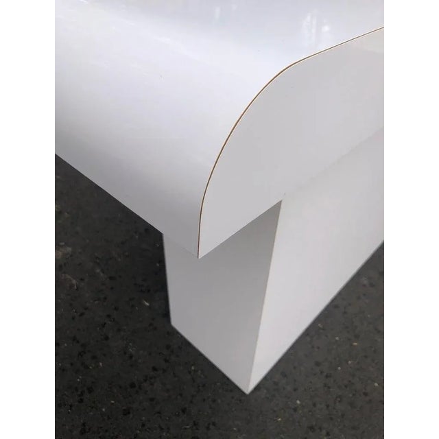 1980's Post Modern White Console Table For Sale - Image 9 of 13