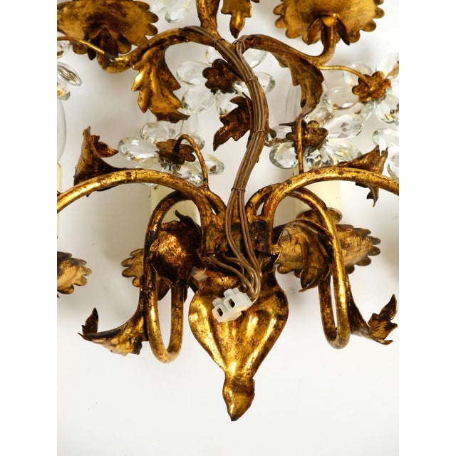 Large Italian Gold Plated Wall Lamp with Six Sockets from Banci Firenze, 1950s For Sale - Image 13 of 18