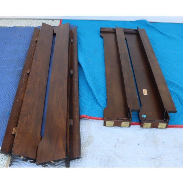 Mid-Century Modern Henredon One Scene Queen Size Headboard With 2 Armoires Bridge Rails 2 Mirrors For Sale - Image 3 of 13