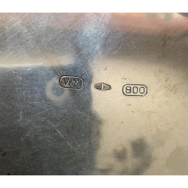 1900 - 1909 Italian Hand Etched Silver Footed Bowl Circa 1900 For Sale - Image 5 of 6