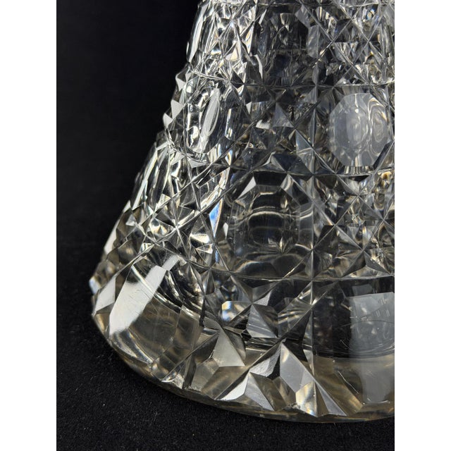 Metal German Brilliant Cut Crystal Decanter with Sterling Silver 925 Collar, 1920s For Sale - Image 7 of 12