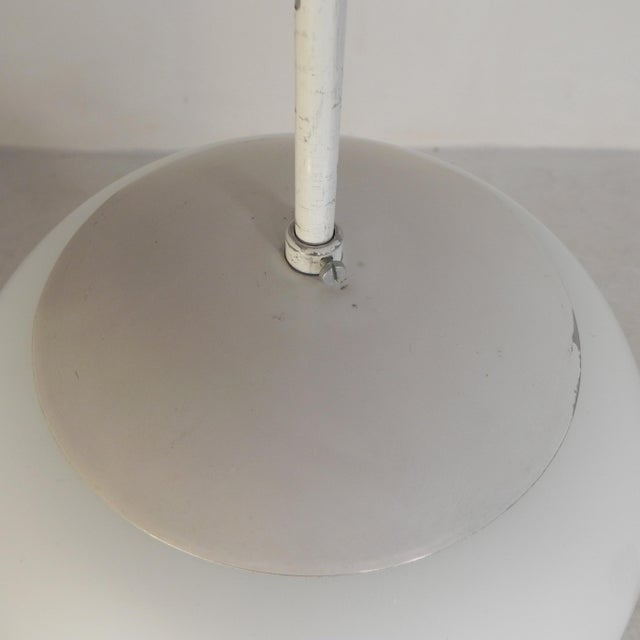 Vintage School Lamp with White Frosted Glass Shade, 1950s For Sale - Image 10 of 14