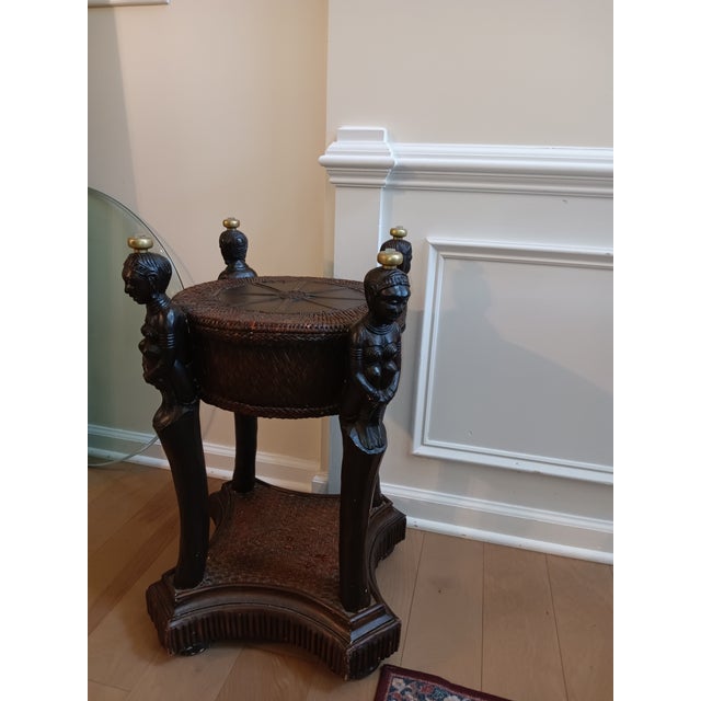 Vintage Maitland Smith African Queen Collectors Accent Table. For Sale In Raleigh - Image 6 of 12