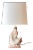 1940s Guanyin porcelain accent lamp on wooden base // vintage goddess lamp // chinoiserie lamp // designer lighting // table lamp // For Sale