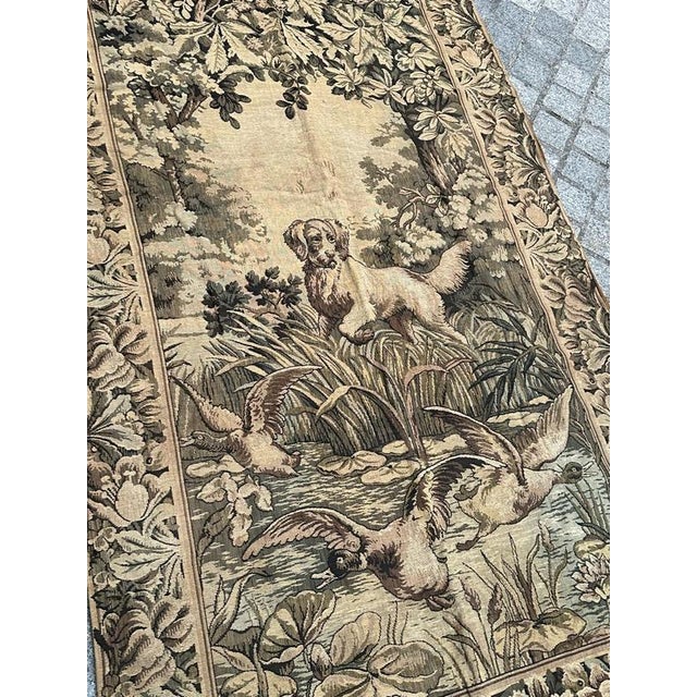 Elegant French tapestry from the mid 20th century, woven on the jacquard looms in the traditional 18th century Aubusson...
