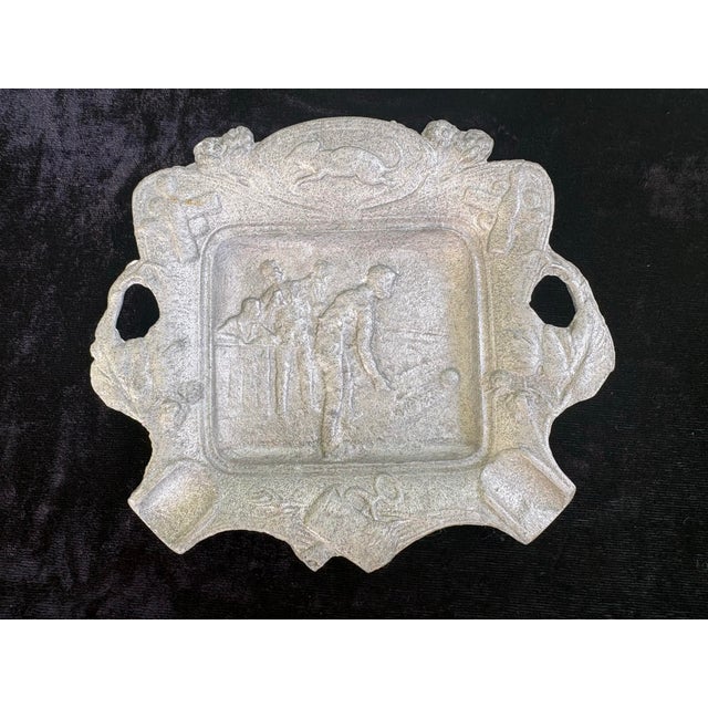 American Vintage Varda Tavern Advertising Cast Aluminum Ashtray With Billiards Scene – Lyford, Indiana For Sale - Image 3 of 10